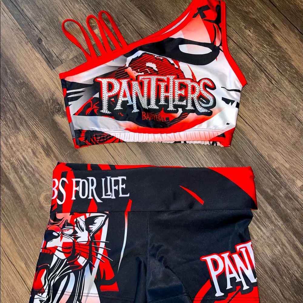 COPY - Cheer athletics panthers worlds sports bra set